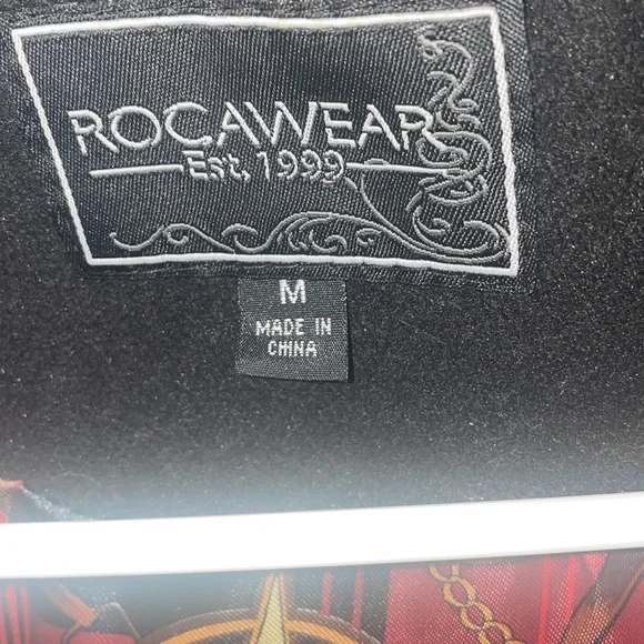 Rocawear black coat with leather detail M - Picture 5 of 12